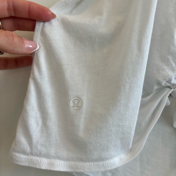 Lululemon All Tied Up White Womens Racerback Tank Top Embroidered Logo Open Back - Picture 6 of 8
